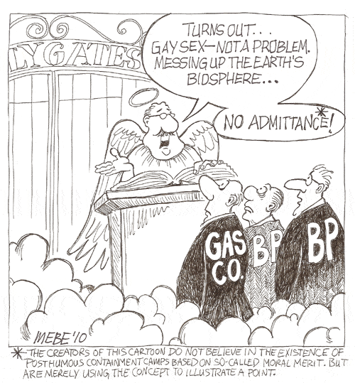 BP Executives at the Pearly Gates learm about moral relativity